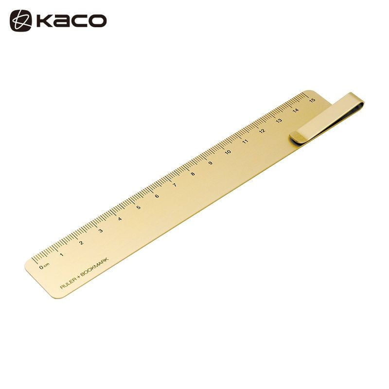 Kaco Ruma Metal Bookmark Ruler Champange Gold