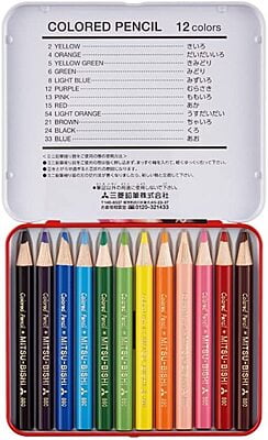 Uni Colored Pencil 880 Mini 12 Colors