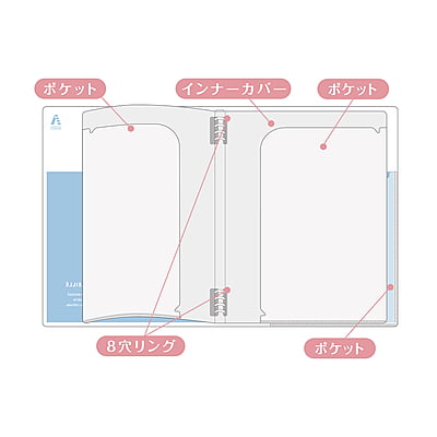 Kokuyo Papelule Avance A5 Slim Binder Pink Beige