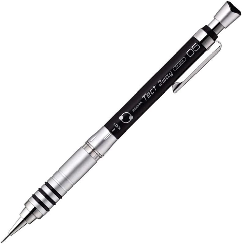 Zebra Tect 2 Way Mechanical Pencil Black 0.5