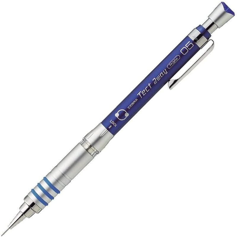 Zebra Tect 2 Way Mechanical Pencil Blue 0.5 Zebra Tect 2 Way Mechanical Pencil Blue 0.5