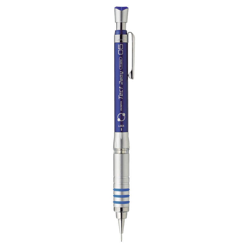 Zebra Tect 2 Way Mechanical Pencil Blue 0.5 Zebra Tect 2 Way Mechanical Pencil Blue 0.5