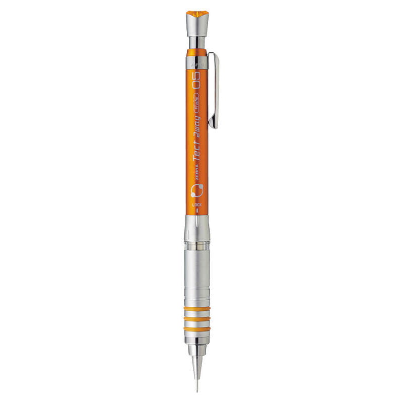 Zebra Tect 2 Way Mechanical Pencil Orange 0.5 Zebra Tect 2 Way Mechanical Pencil Orange 0.5