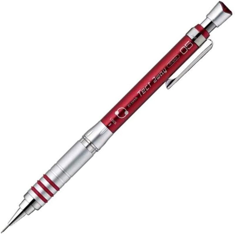 Zebra Tect 2 Way Mechanical Pencil Red 0.5 Zebra Tect 2 Way Mechanical Pencil Red 0.5