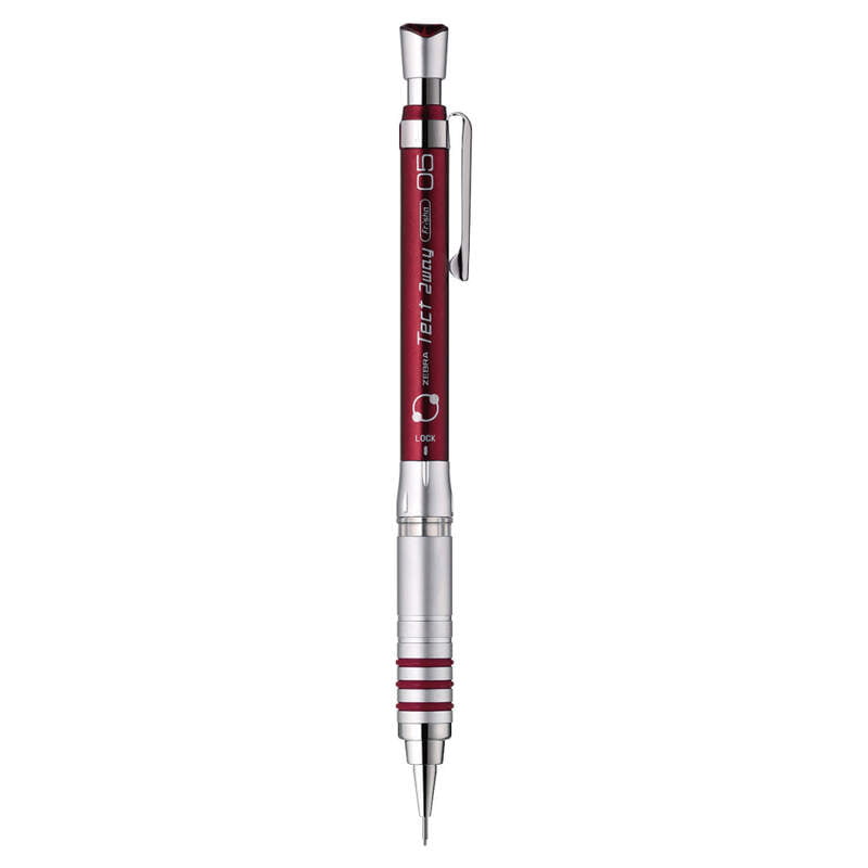 Zebra Tect 2 Way Mechanical Pencil Red 0.5 Zebra Tect 2 Way Mechanical Pencil Red 0.5