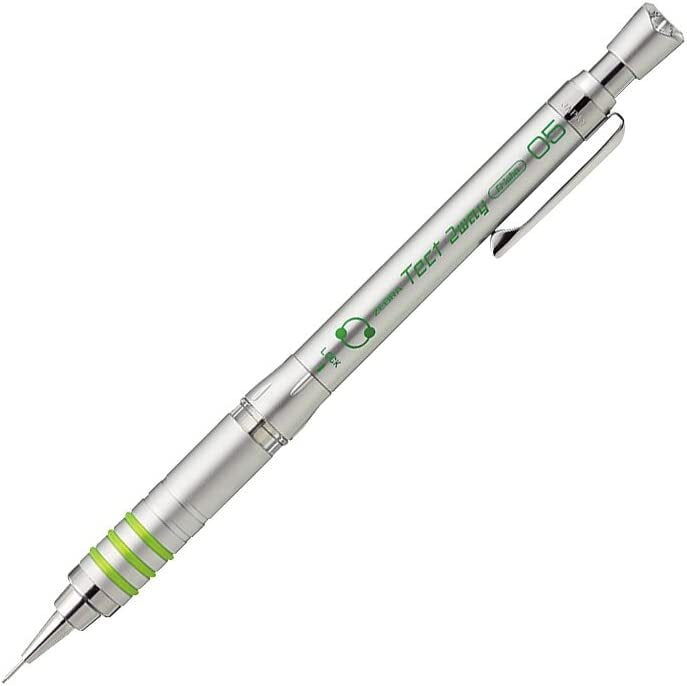 Zebra Tect 2 Way Mechanical Pencil Silver 0.5 Zebra Tect 2 Way Mechanical Pencil Silver 0.5