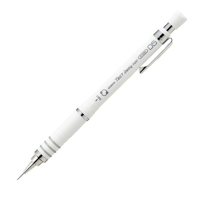 Zebra Tect 2 Way Light Mechanical Pencil 0.5 White Zebra Tect 2 Way Light Mechanical Pencil 0.5 White