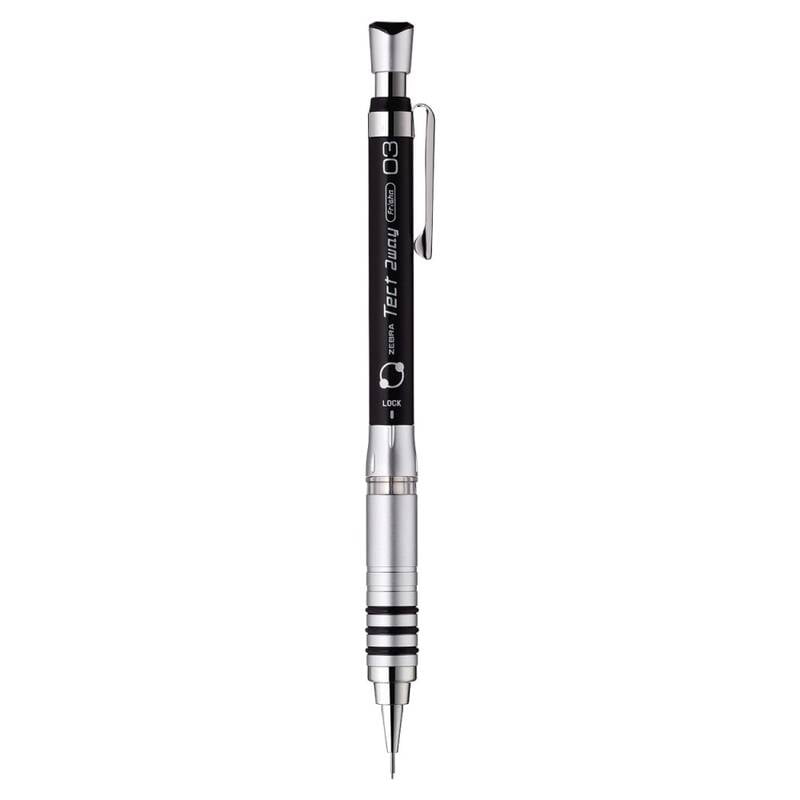 Zebra Tect 2 Way Mechanical Pencil Black 0.3 Zebra Tect 2 Way Mechanical Pencil Black 0.3