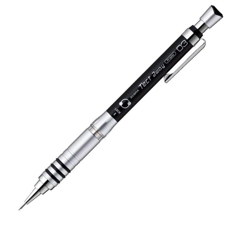 Zebra Tect 2 Way Mechanical Pencil Black 0.3 Zebra Tect 2 Way Mechanical Pencil Black 0.3