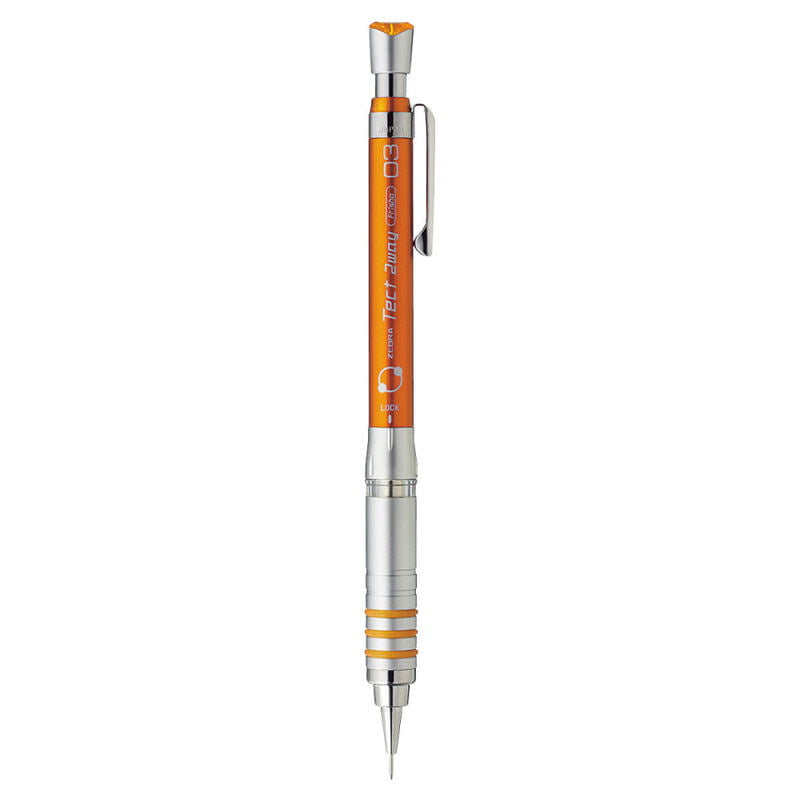 Zebra Tect 2 Way Mechanical Pencil Orange 0.3 Zebra Tect 2 Way Mechanical Pencil Orange 0.3