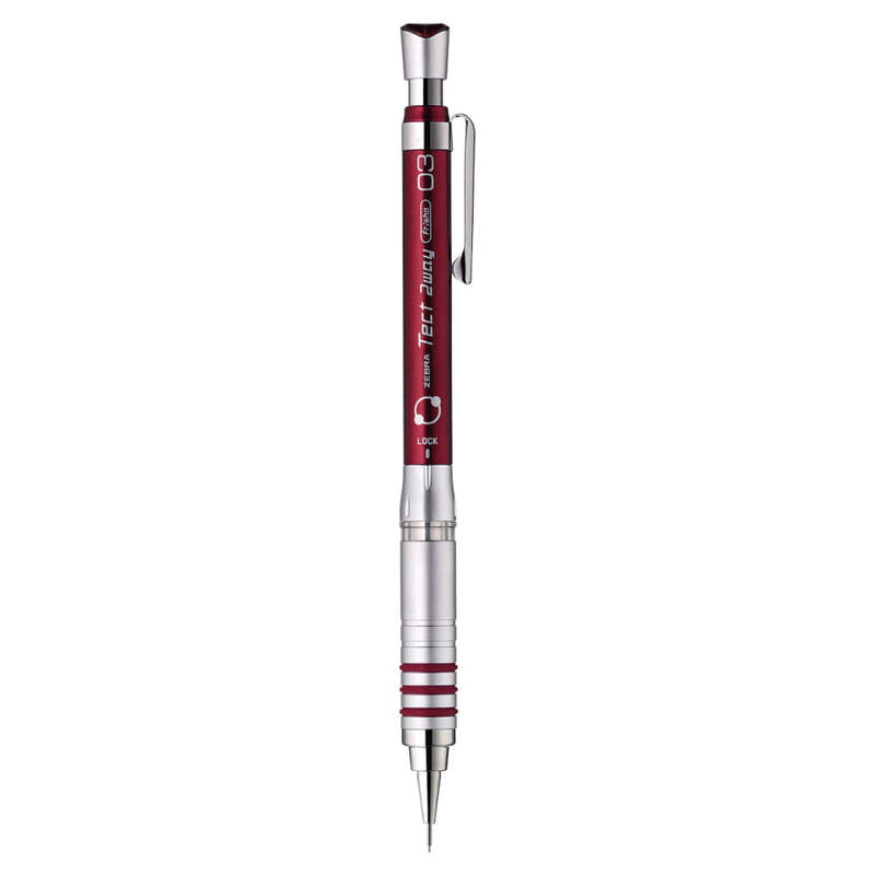 Zebra Tect 2 Way Mechanical Pencil Red 0.3 Zebra Tect 2 Way Mechanical Pencil Red 0.3