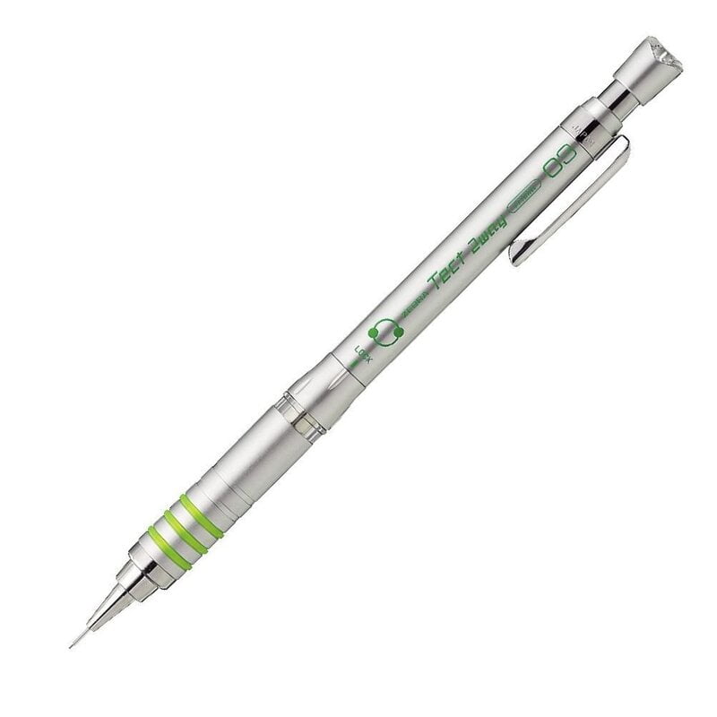 Zebra Tect 2 Way Mechanical Pencil Silver 0.3