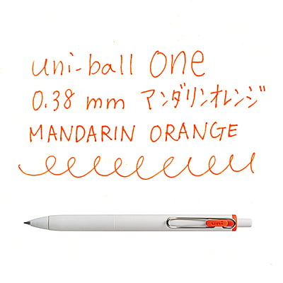 Uniball One 0.38mm Mandarin orange