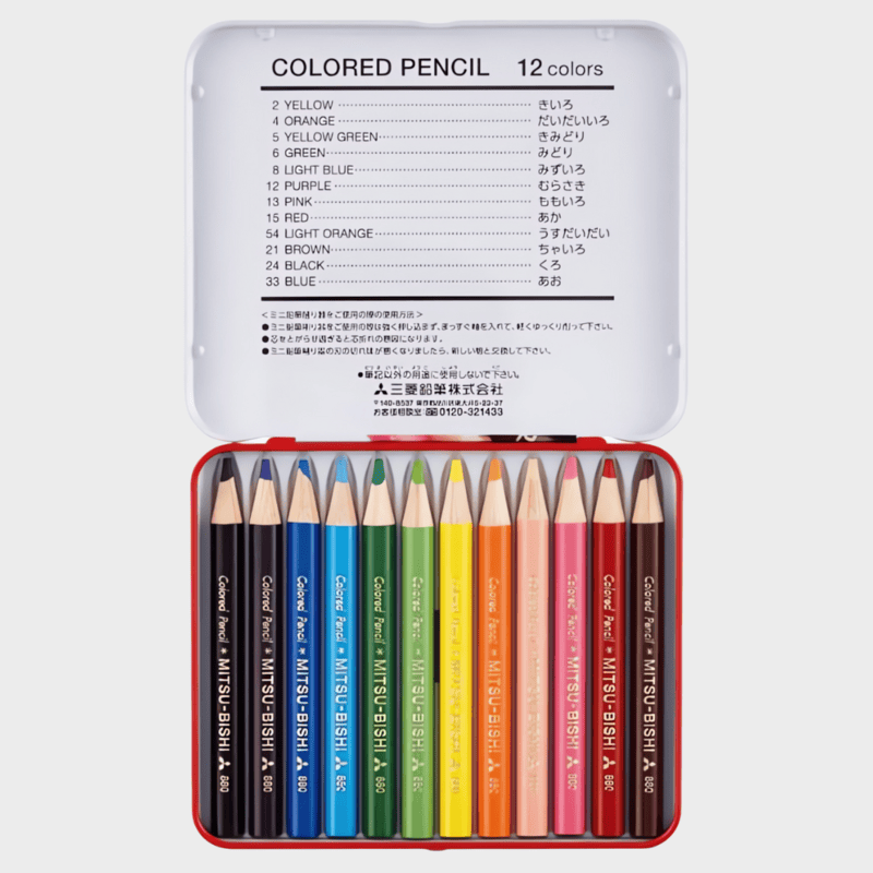 Mitsubishi Pencil | Pencil | No. 880 | Colored | K880 | Mini 12 Colors Mitsubishi Pencil | Pencil | No. 880 | Colored | K880 | Mini 12 Colors