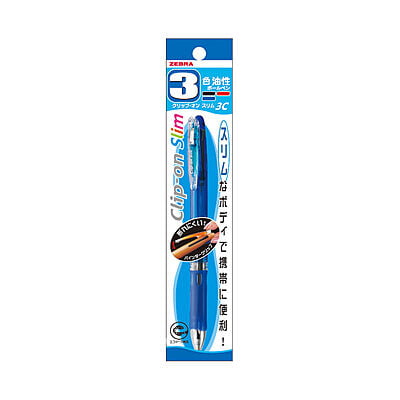 Zebra Clip-on Slim 3C Ballpoint Pen Blue