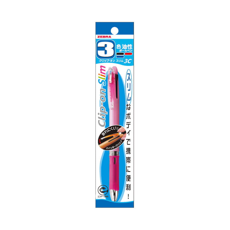 Zebra Clip-on Slim 3C Ballpoint Pen Pink Zebra Clip-on Slim 3C Ballpoint Pen Pink