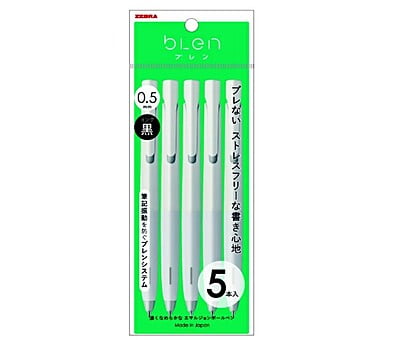 Zebra Blen 0.5 Ballpoint Pens White