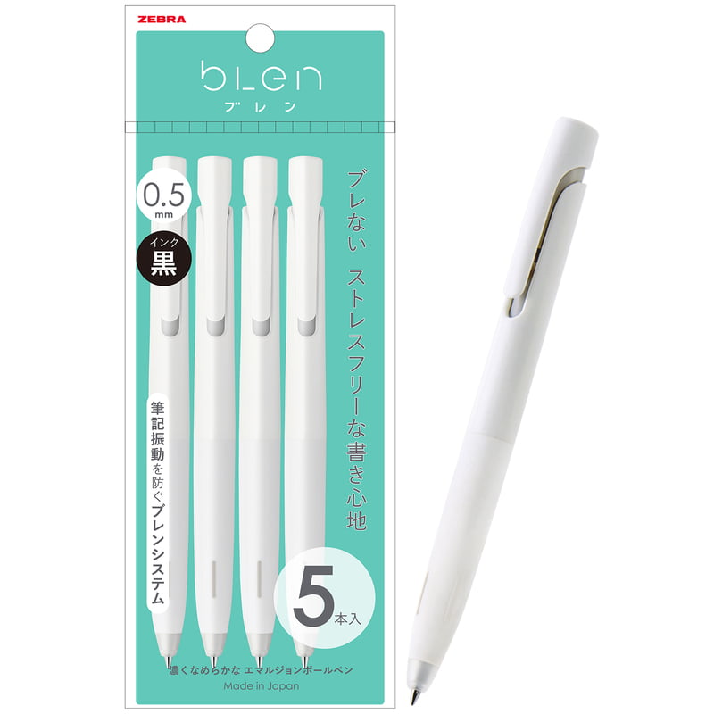 Zebra Blen 0.5 Ballpoint Pens White