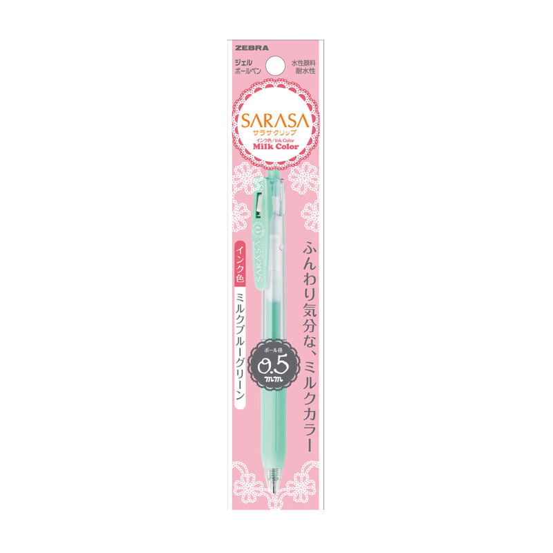 Zebra Sarasa Clip Pen Milk Blue Green Zebra Sarasa Clip Pen Milk Blue Green