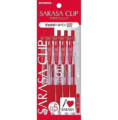 Zebra Sarasa Clip 0.5 Red Pens P-JJ15-R5
