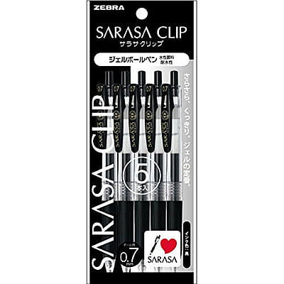 Zebra Sarasa Clip 0.7 Black Pens P-JJB15-BK5