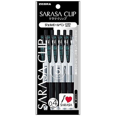 Zebra Sarasa Clip 0.4 Black Pens P-JJS15-BK5