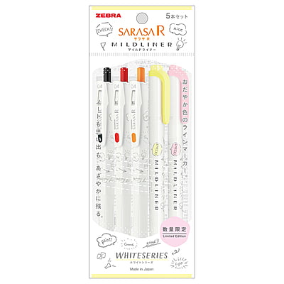 Zebra Sarasa R x Mildliner White Series A