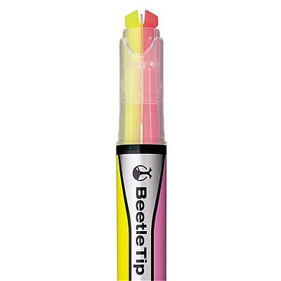 Kokuyo Two-Color Fluorescent Marker Beetle Tip Dual Color PK/YL