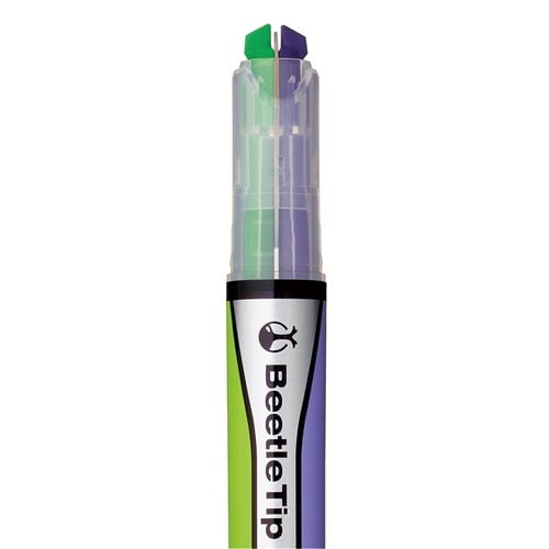 Kokuyo Two-Color Fluorescent Marker Beetle Tip Dual Color VI/GR