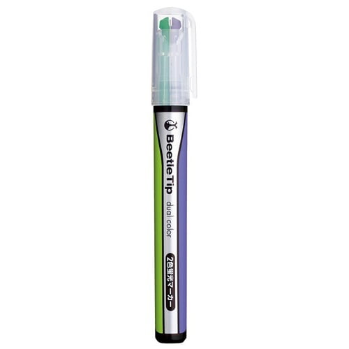 Kokuyo Two-Color Fluorescent Marker Beetle Tip Dual Color VI/GR