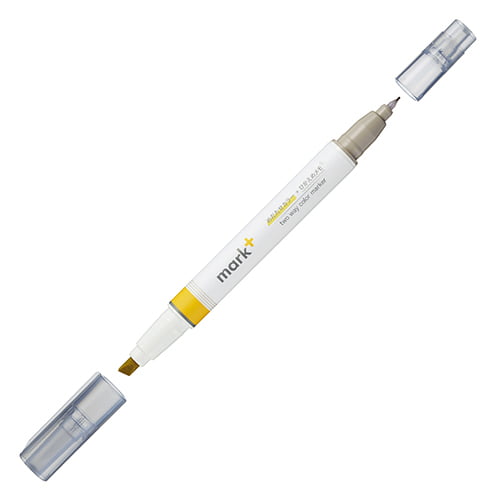 Kokuyo Mark Plus Two Way Color Marker Yellow Gray Kokuyo Mark Plus Two Way Color Marker Yellow Gray
