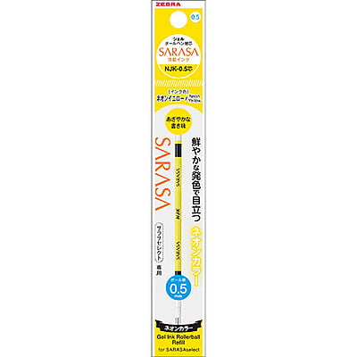 Zebra NJK-0.5 Core Ballpoint Pen Refill Neon Yellow