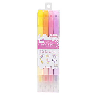 Sun-Star Square Marker Dot e Pen Set A Pack of 4