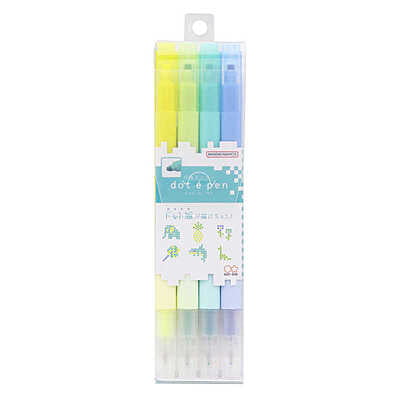 Sun-Star Square Marker Dot e Pen Set B Pack of 4
