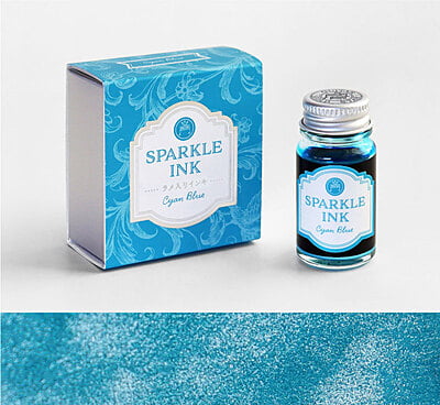 Guitar Sparkle Ink Cyan Blue