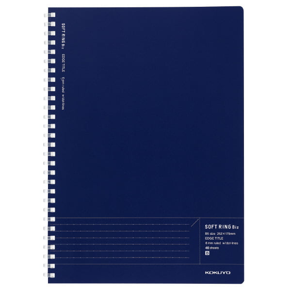 Kokuyo Soft Ring Biz Ruled 40 Sheets B5 Navy Blue Kokuyo Soft Ring Biz Ruled 40 Sheets B5 Navy Blue