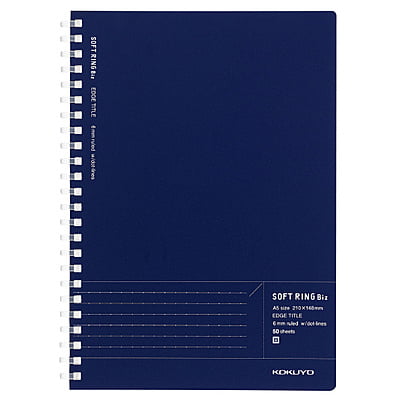 Kokuyo Soft Ring Biz Grid Ruled 50 Sheets A5 Navy Blue