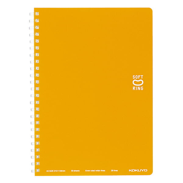 Kokuyo Soft Ring Notebooks Dot Ruled Line A5 Orange