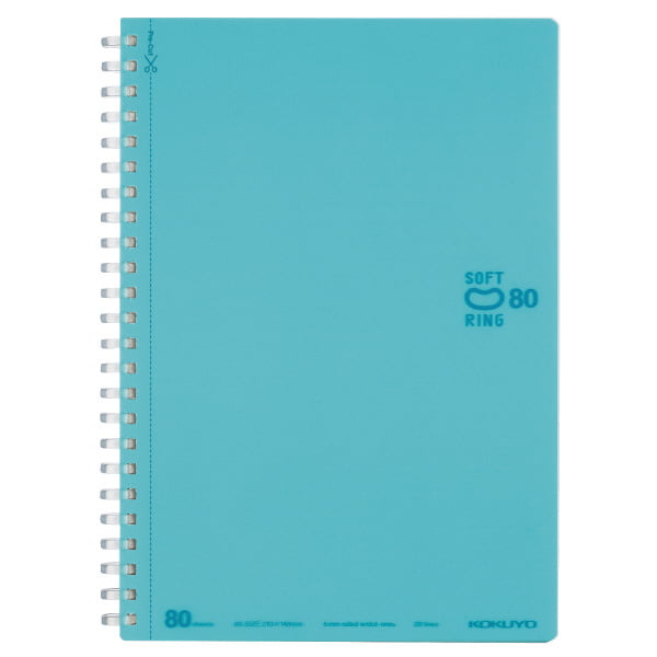 Kokuyo Soft Ring Dot B Ruled 80 Sheets A5 Light Blue