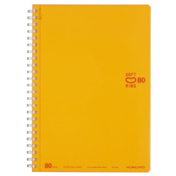 Kokuyo Soft Ring Dot B Ruled 80 Sheets A5 Orange Kokuyo Soft Ring Dot B Ruled 80 Sheets A5 Orange