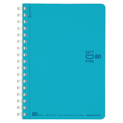 Kokuyo Soft Ring Dot Ruled 80 Sheets A6 Light Blue