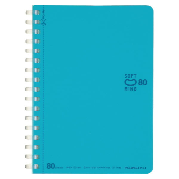 Kokuyo Soft Ring Dot Ruled 80 Sheets A6 Light Blue Kokuyo Soft Ring Dot Ruled 80 Sheets A6 Light Blue