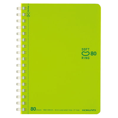 Kokuyo Soft Ring Dot Ruled 80 Sheets A6 Light Green