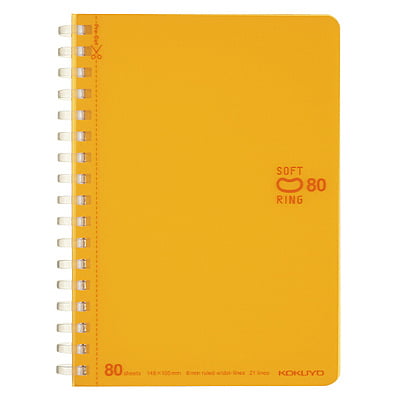 Kokuyo Soft Ring Dot Ruled 80 Sheets A6 Orange