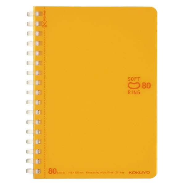 Kokuyo Soft Ring Dot Ruled 80 Sheets A6 Orange Kokuyo Soft Ring Dot Ruled 80 Sheets A6 Orange