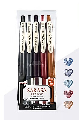 Zebra Sarasa Clip 0.5 Vintage Color 5 Color Set 2