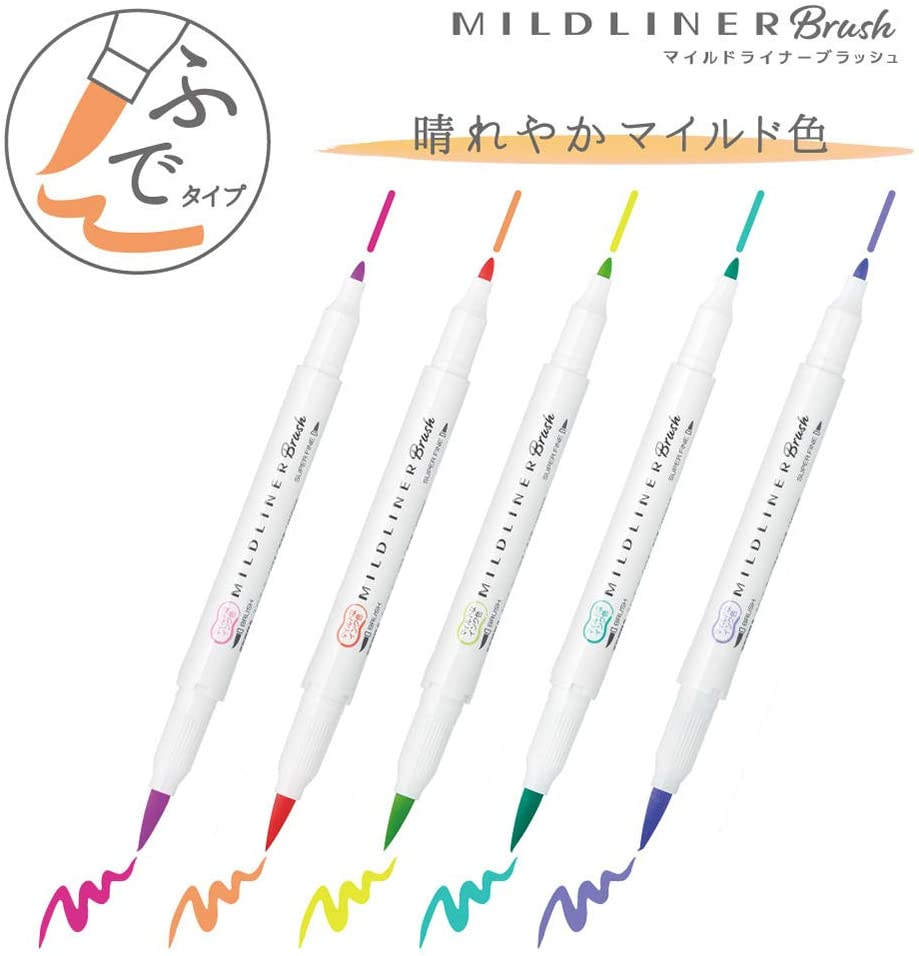 Zebra Mildliner Brush 5 colors Set WFT8-5C-HC-N