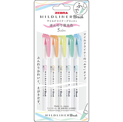 Zebra Mildliner Brush 5 colors Set WFT8-5C-N