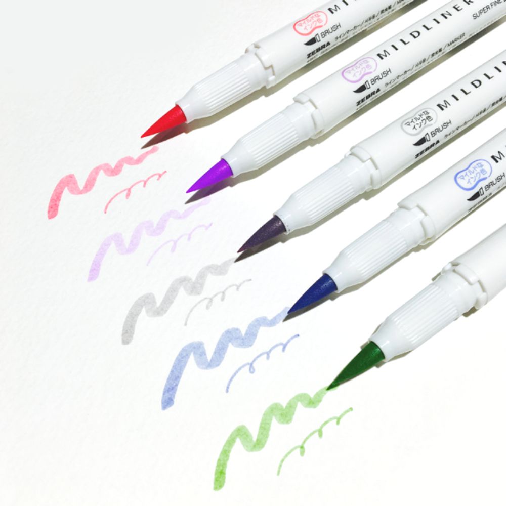 Zebra Mildliner Brush 5 colors Set WFT8-5C-NC-N