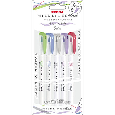 Zebra Mildliner Brush 5 colors Set WFT8-5C-NC-N